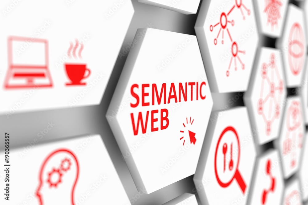 SEMANTIC WEB concept cell blurred background 3d illustration