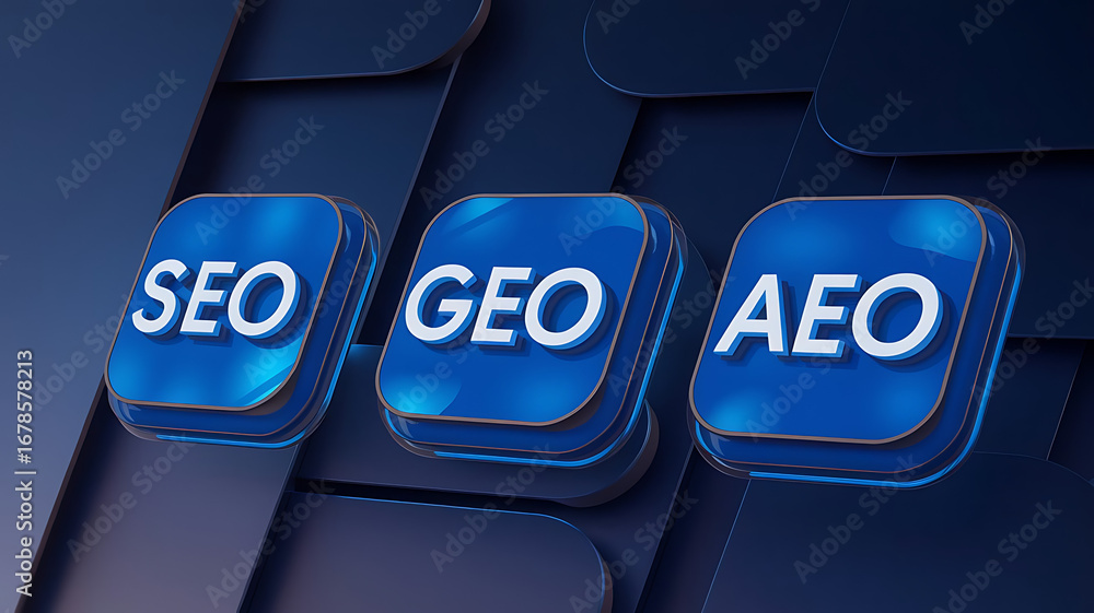 AEO GEO SEO – Generative Engine Optimization, Answer Engine Optimization, Search Engine Optimization Concepts for Digital Marketing